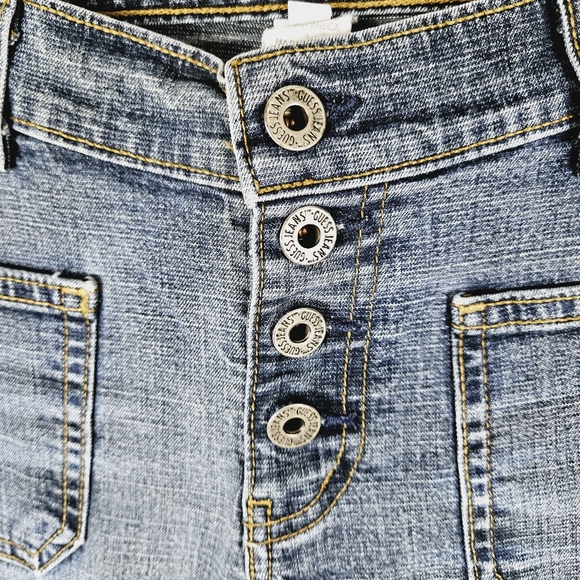 GUESS | vintage exposed button fly flare leg stretch denim jeans - Picture 3 of 11